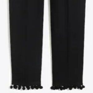 J.Crew Linen Blend Black Pom Pom Pants